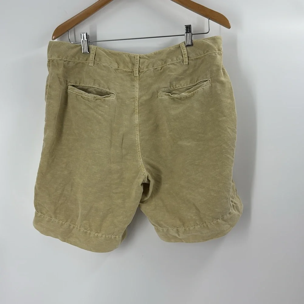 Coldwater Creek Linen blend summer shorts lace trim relaxed fit boho neutral